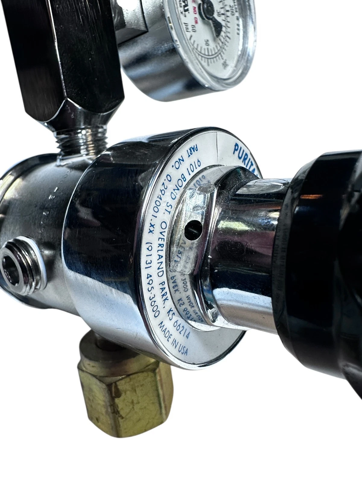 Puritan Medical Products Model 40 Gas Regulator Dual Gauge 4000 PSI USA — photo 6 of 8