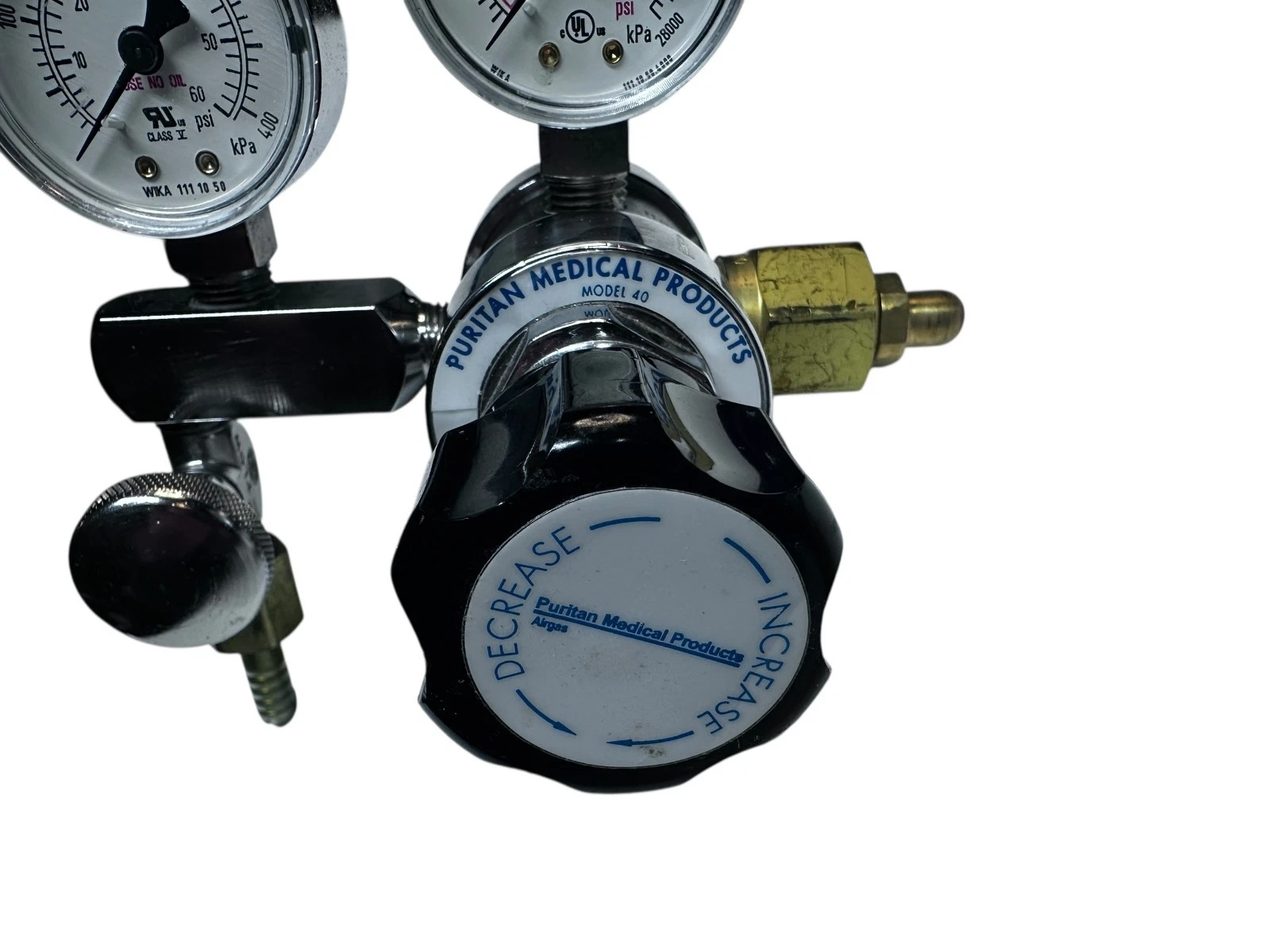 Puritan Medical Products Model 40 Gas Regulator Dual Gauge 4000 PSI USA — photo 8 of 8