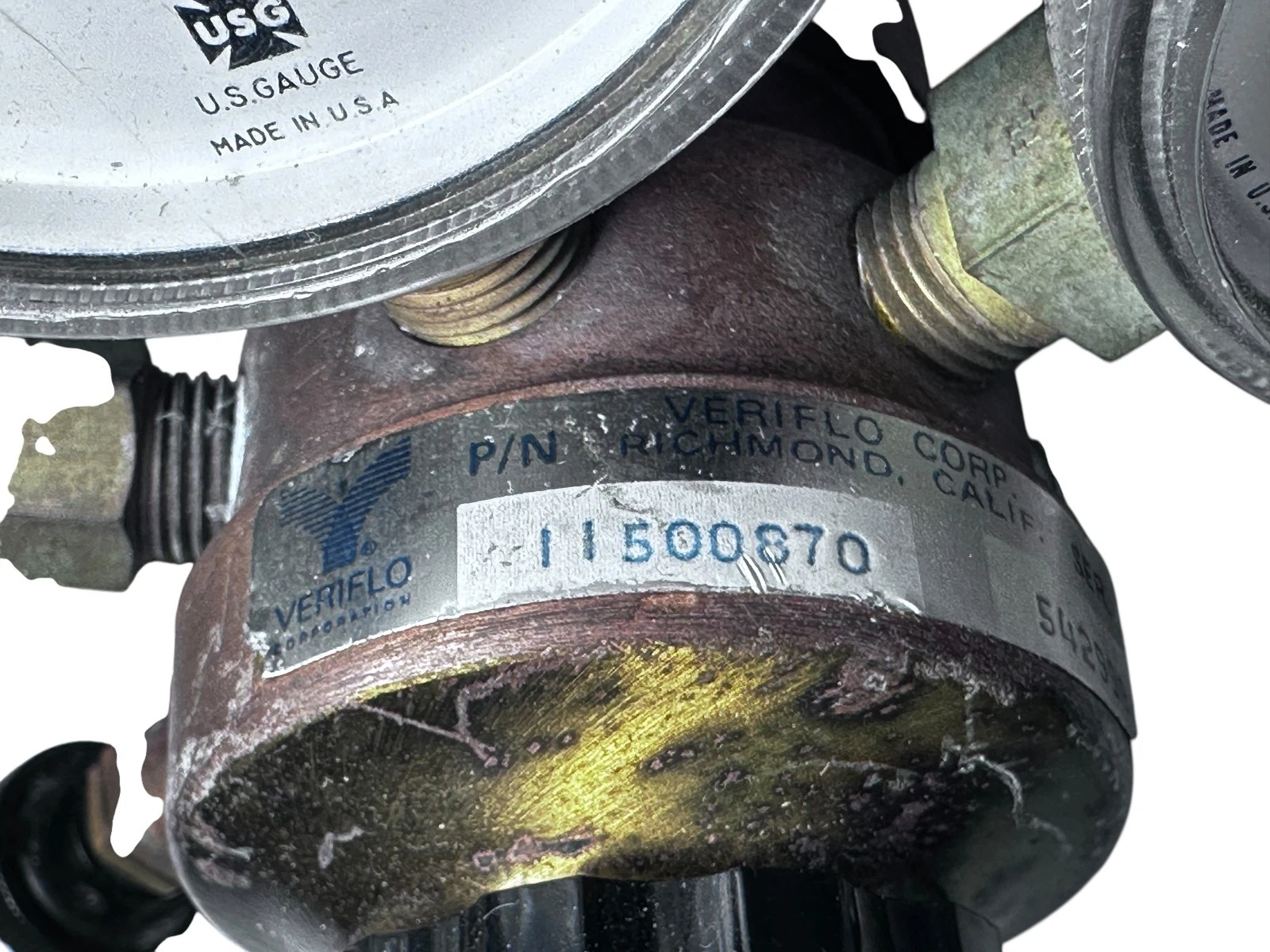 TWO Veriflo 11500870 DECRA Dual Gauge Gas Regulator 4000 PSI USA — photo 6 of 8