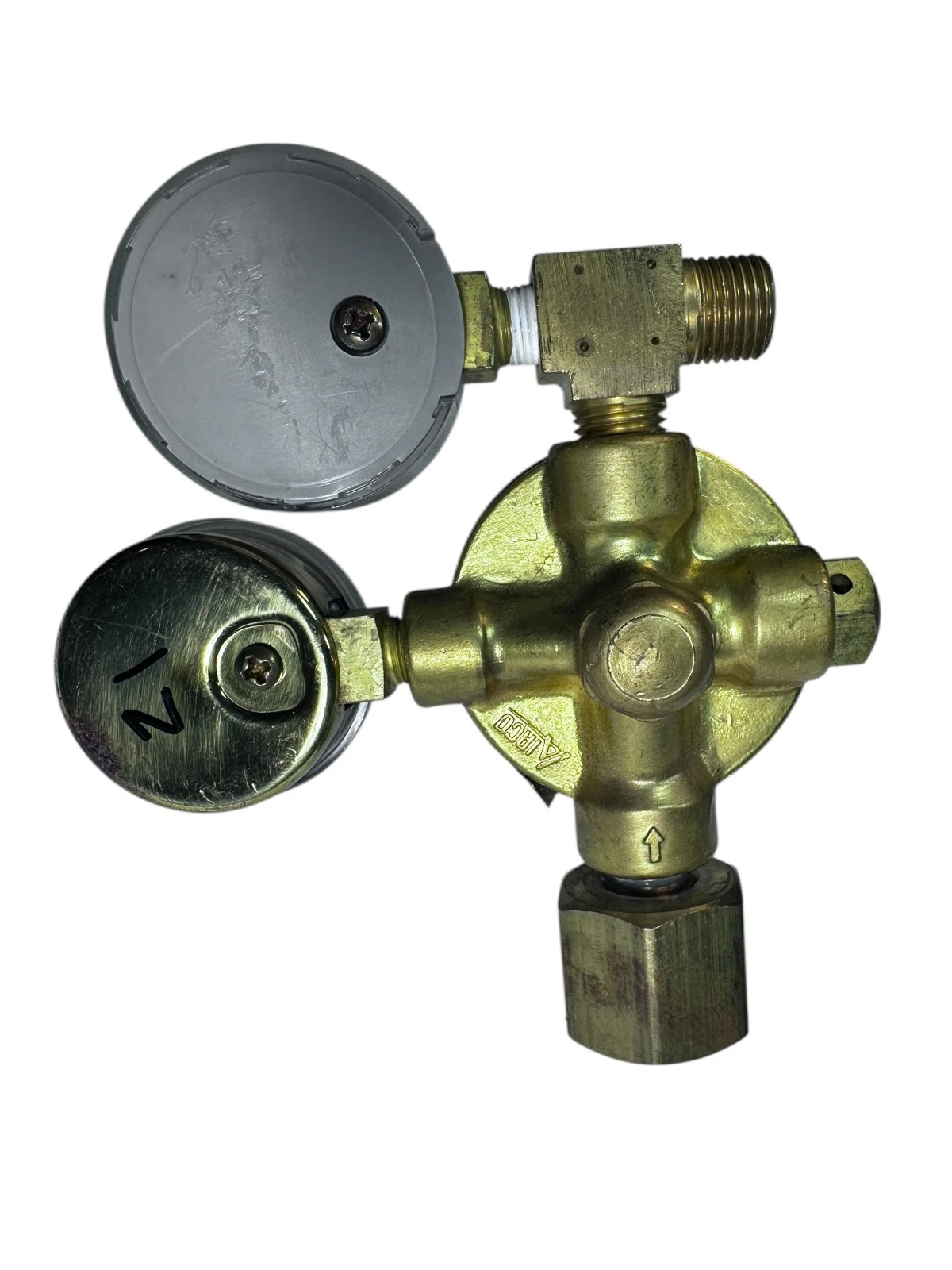 Ohio Medical 306-0901-800 Oxygen Regulator Dual Gauge Brass 4000 PSI USA — photo 5 of 9