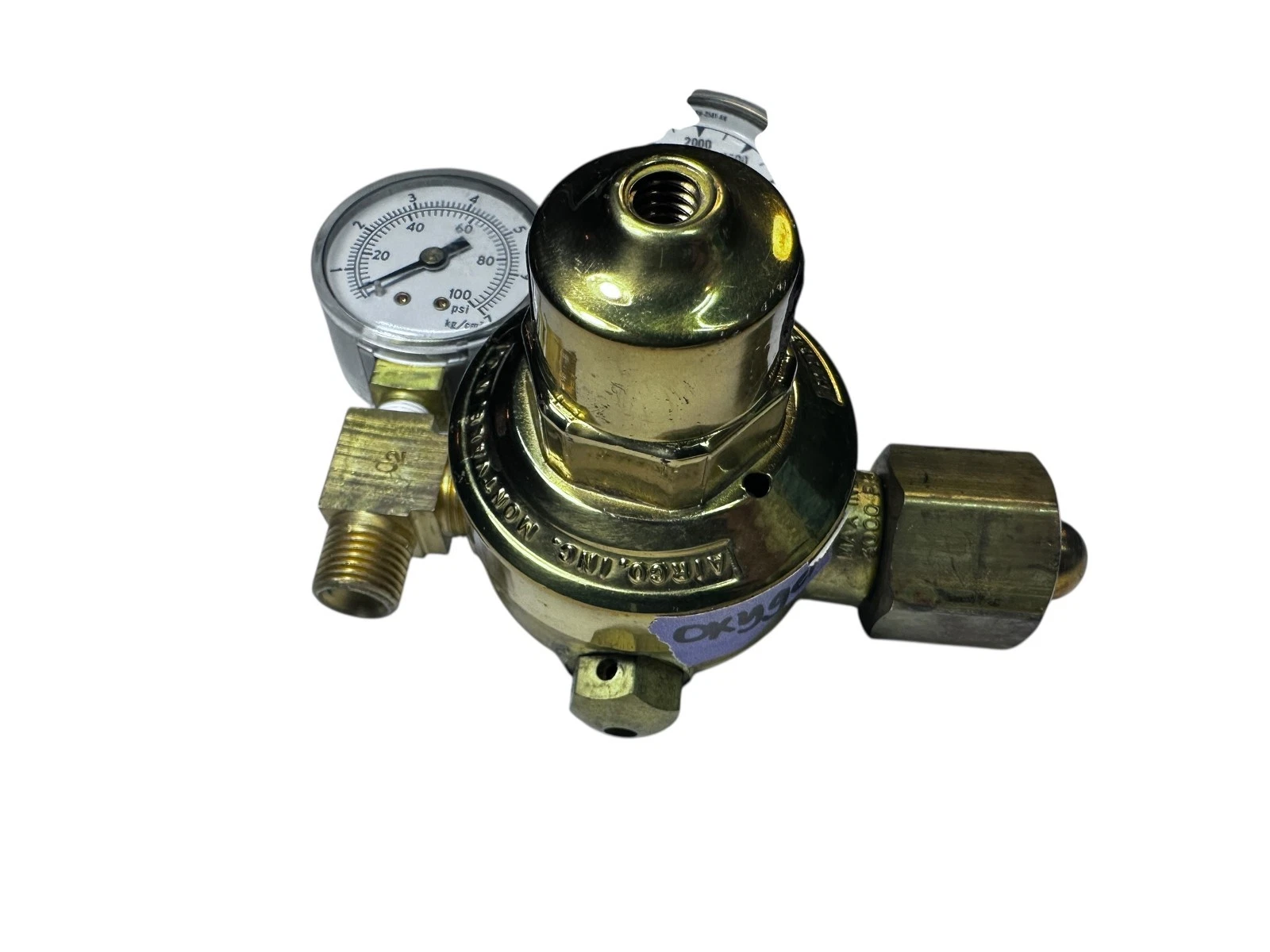 Ohio Medical 306-0901-800 Oxygen Regulator Dual Gauge Brass 4000 PSI USA — photo 9 of 9