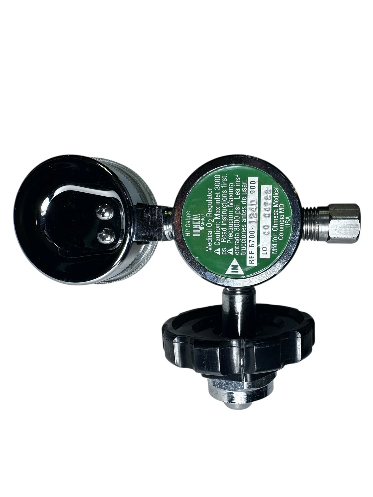 Ohmeda 6700-1240-900 Oxygen Regulator 4000 PSI Chrome USA — photo 3 of 8