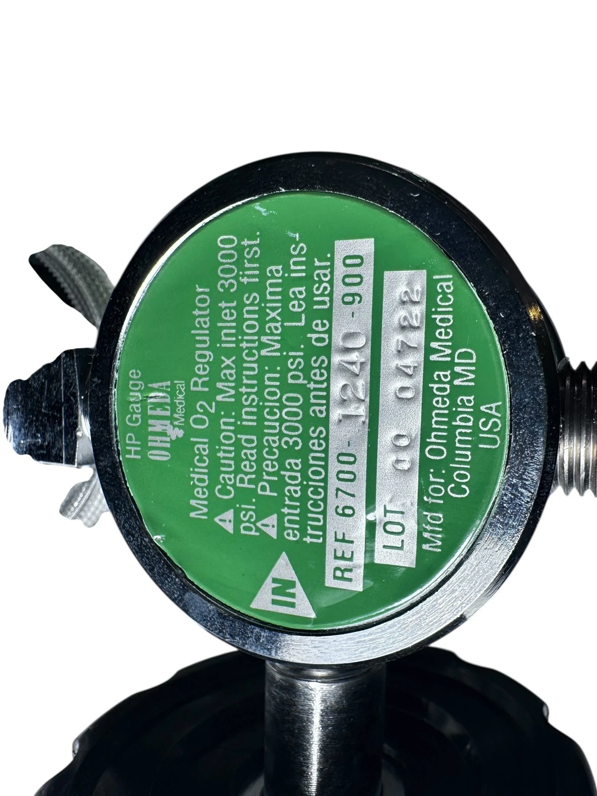Ohmeda 6700-1240-900 Oxygen Regulator 4000 PSI Chrome USA — photo 4 of 8