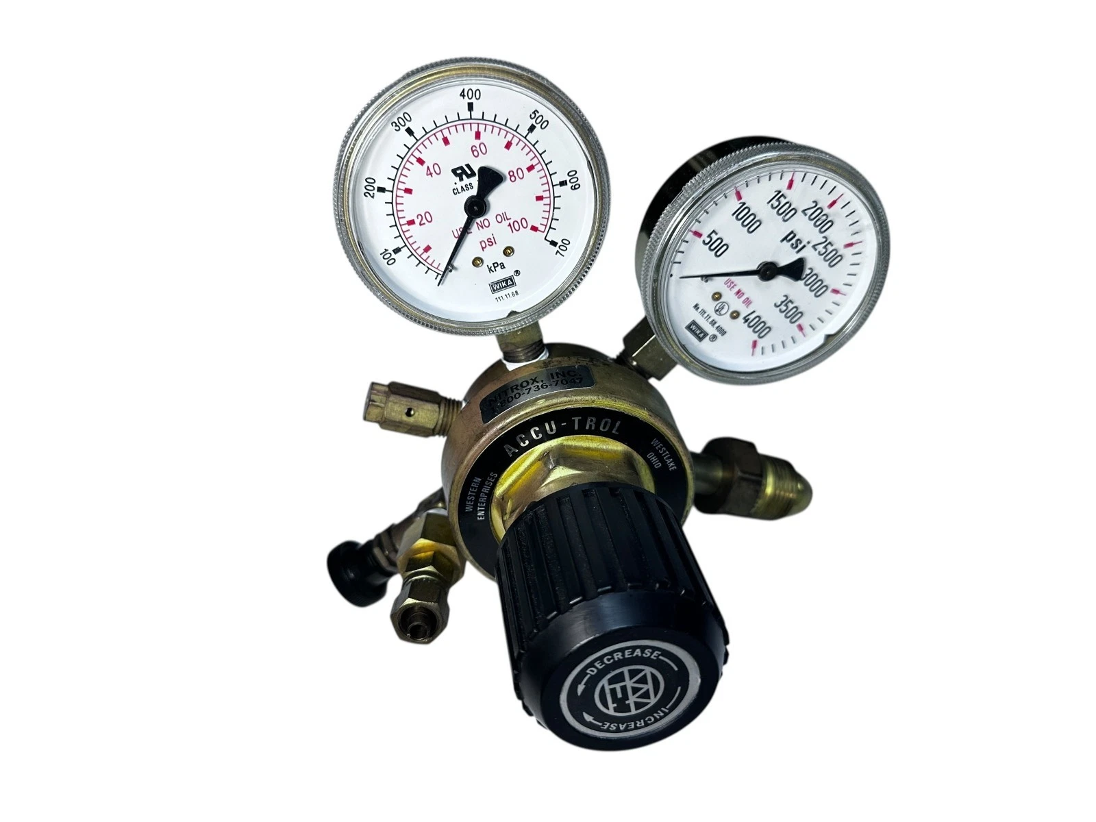 Western Enterprises Accu-Trol 7810 Dual Gauge Gas Regulator 4000 PSI WIKA USA