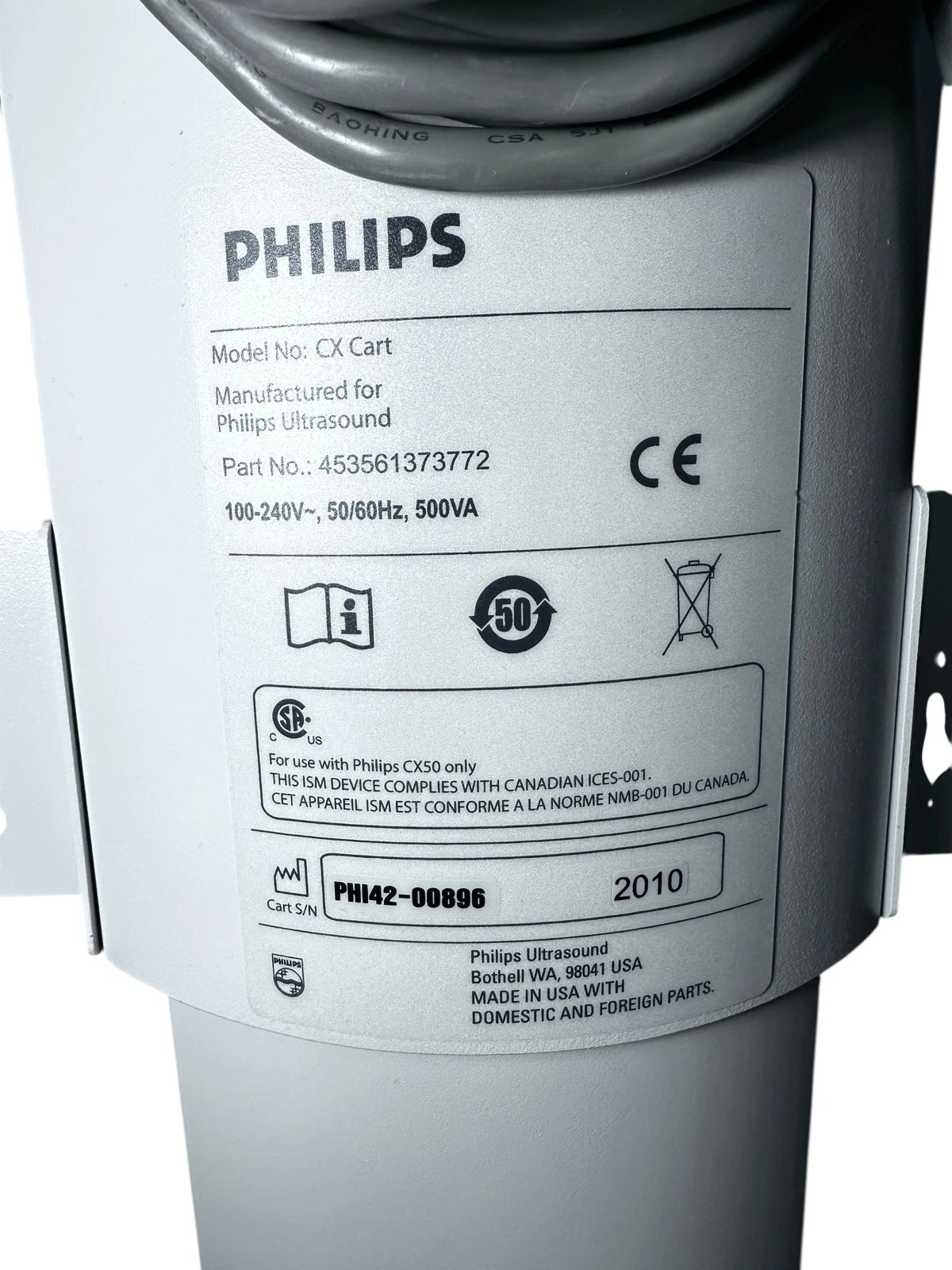 Philips CX50 / CX30 Ultrasound Cart with Power Module – Boxed & Ready to Ship — photo 11 of 20