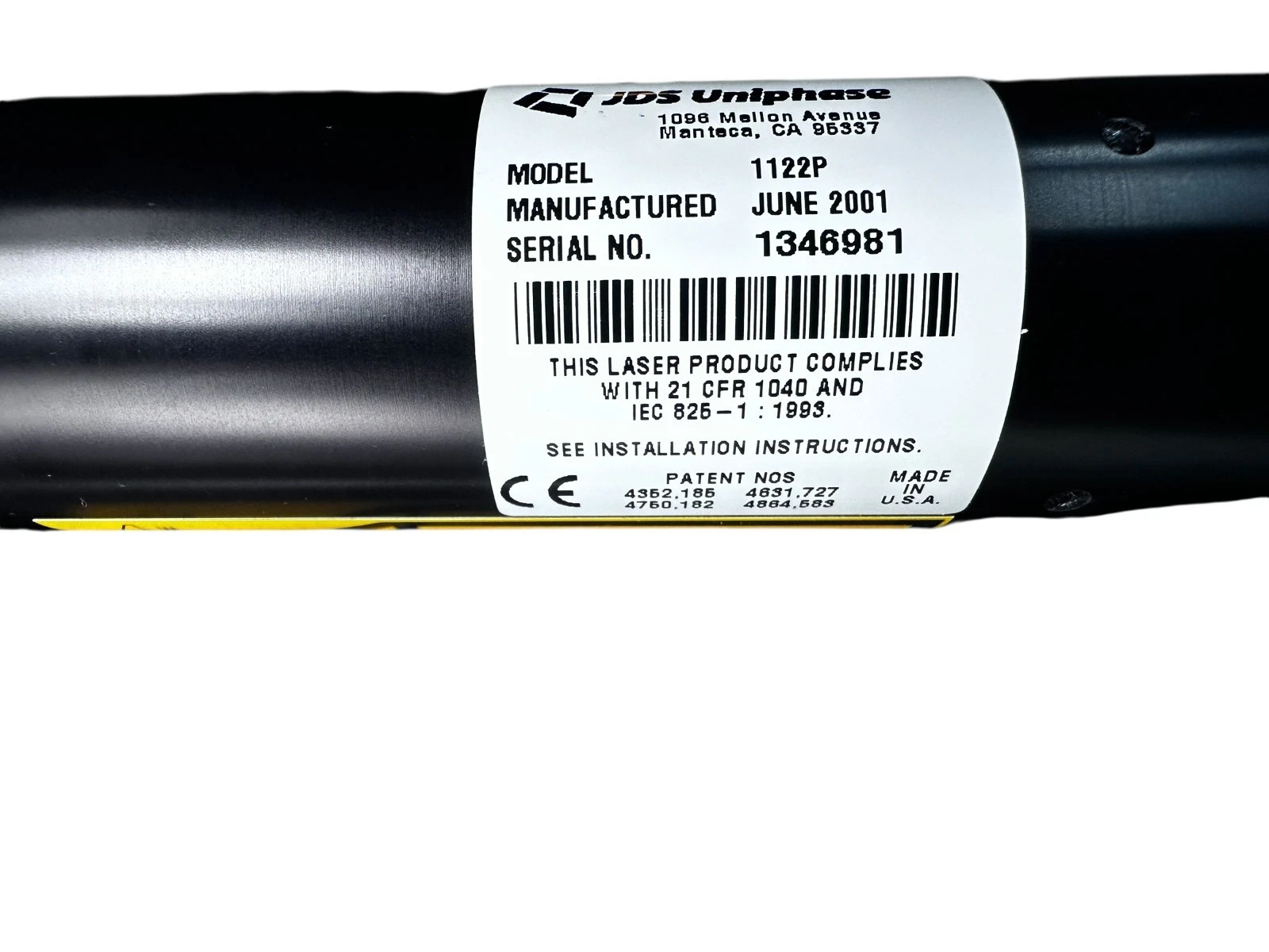 JDS Uniphase 1122P HeNe Laser Head – Polarized Red Laser Tube, Tested – 632.8 nm — photo 8 of 8