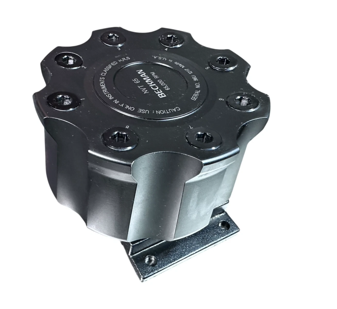 Beckman NVT 65 Ultracentrifuge Rotor 65,000 RPM – With Drive Hub & Mount — photo 7 of 9