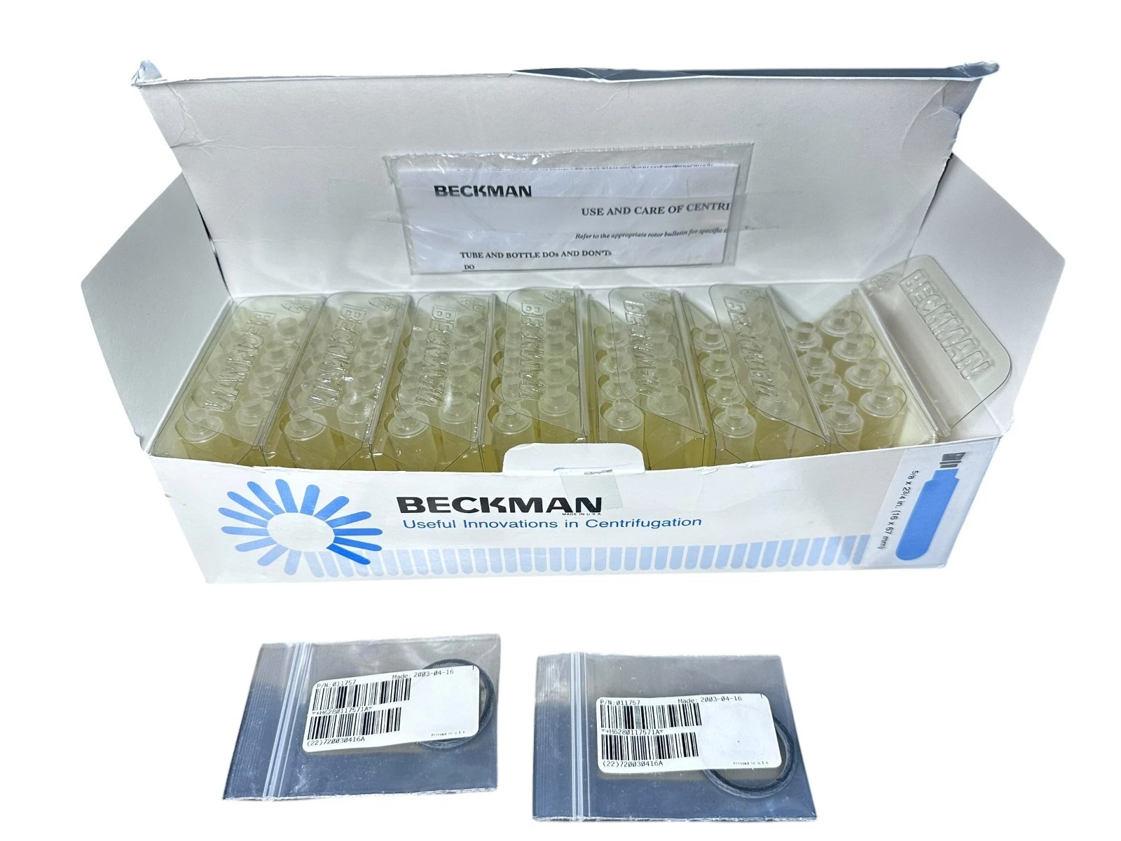 NEW Beckman OptiSeal Polyallomer Centrifuge Tubes – 11.2 mL (362181) – Box of 56 — photo 2 of 4