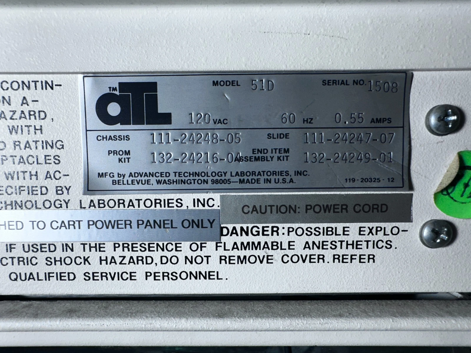ATL Echo Analyzer 51D – Advanced Technology Laboratories – Vintage Diagnostic — photo 7 of 7