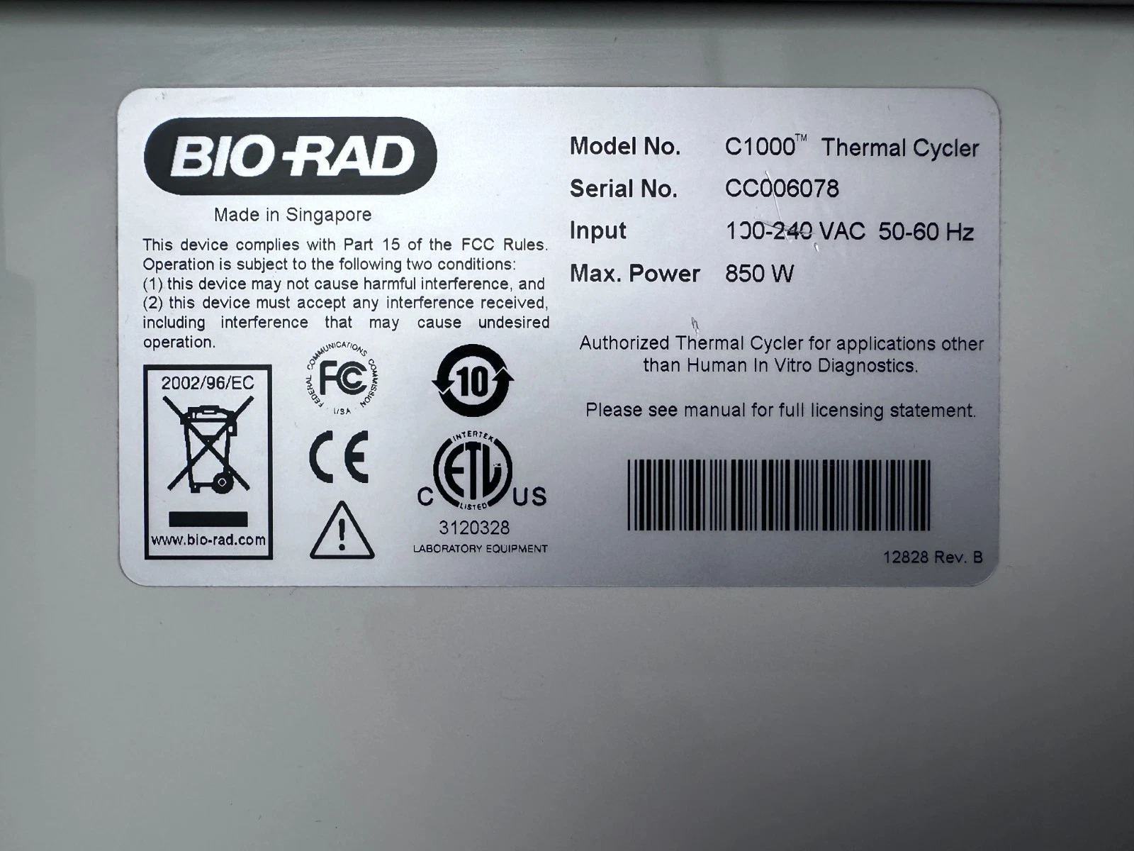 Bio-Rad C1000 Thermal Cycler w/BRAND NEW Dual 48/48 Fast Reaction Module — photo 19 of 19