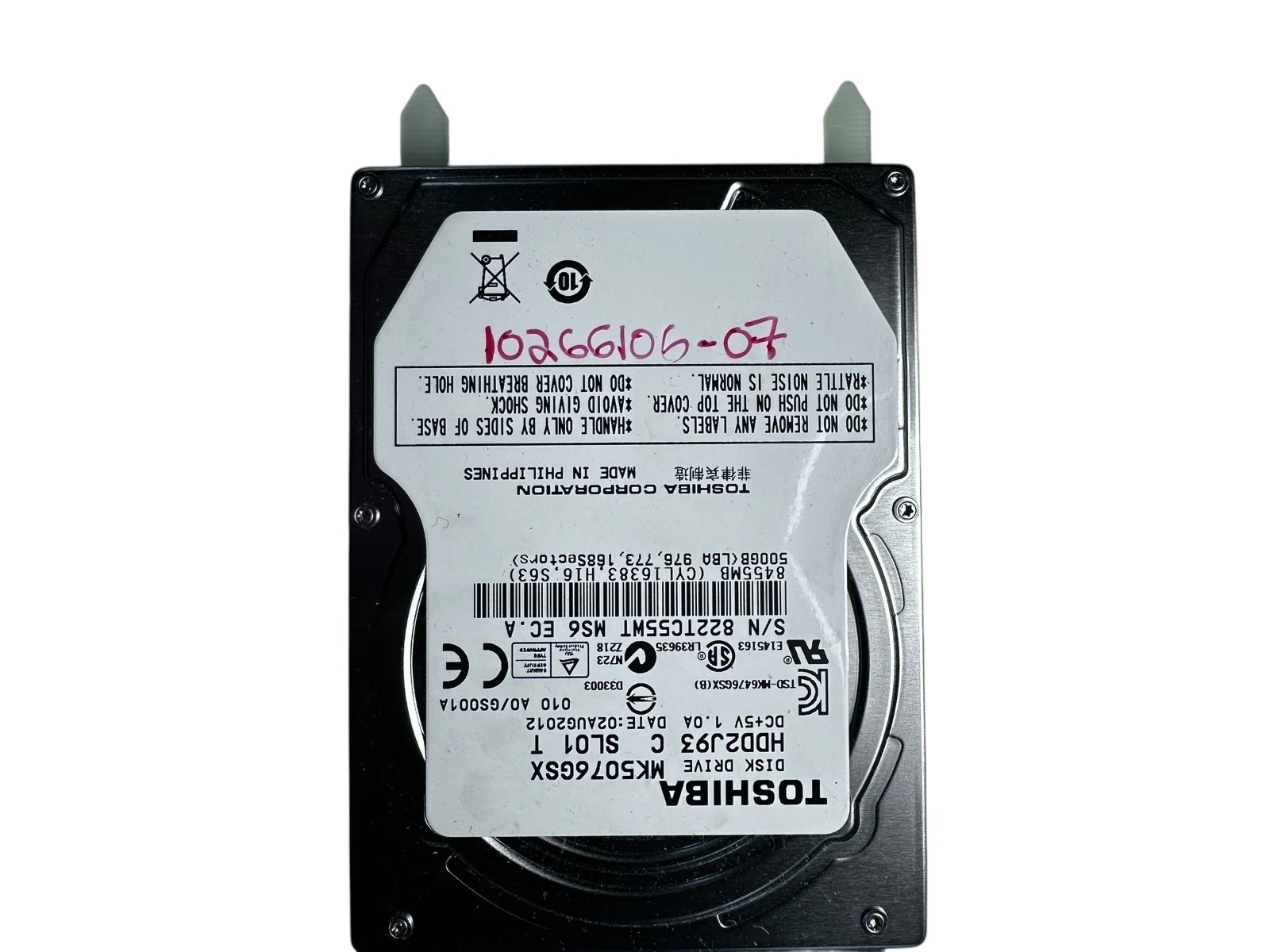 BK Medical Flex Focus 500 System Hard Drive 500GB | Toshiba MK5076GSX — photo 3 of 3