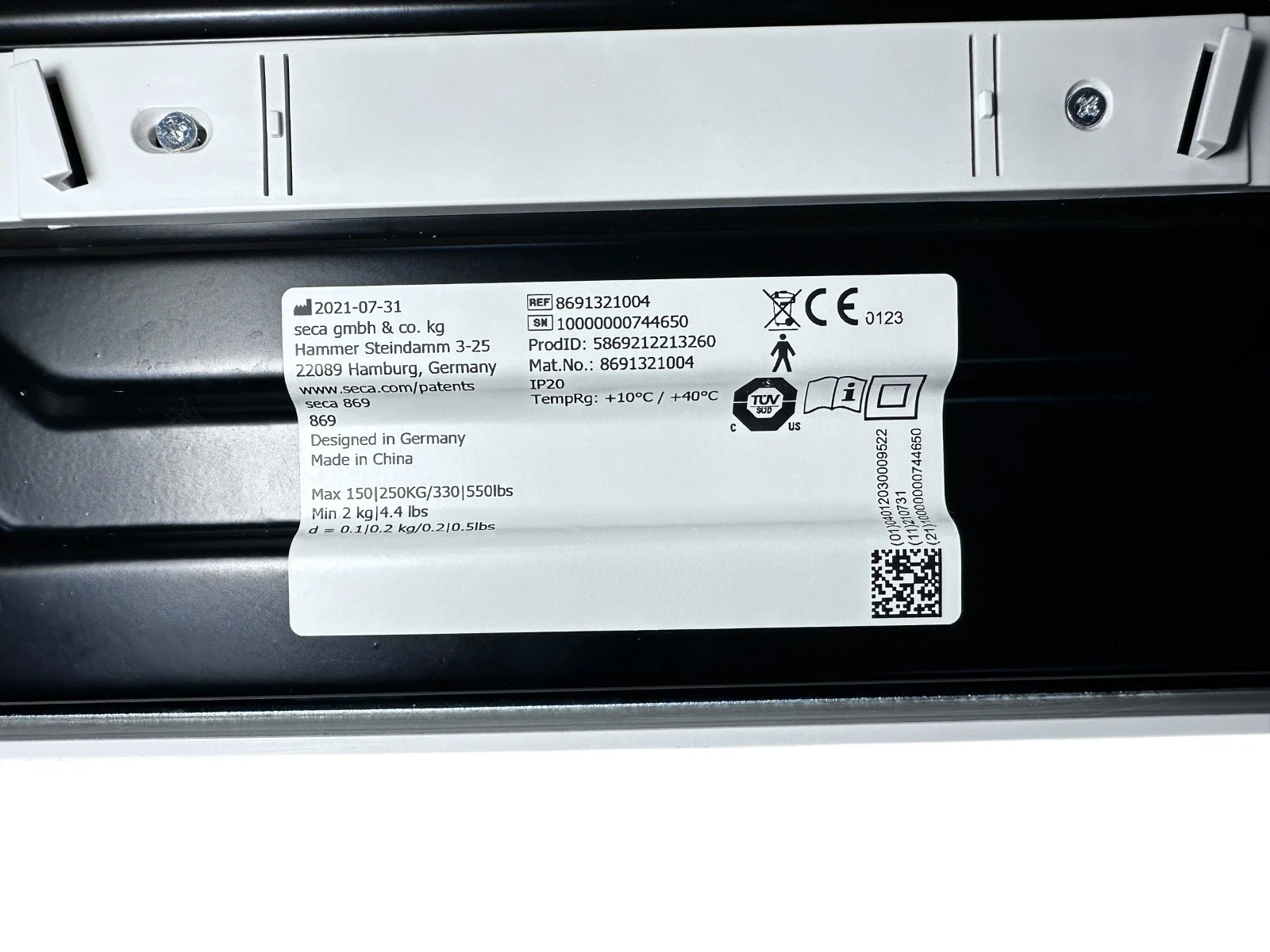 seca 869 Digital Medical Scale | 550 lb / 250 kg Capacity | New Batteries — photo 7 of 10