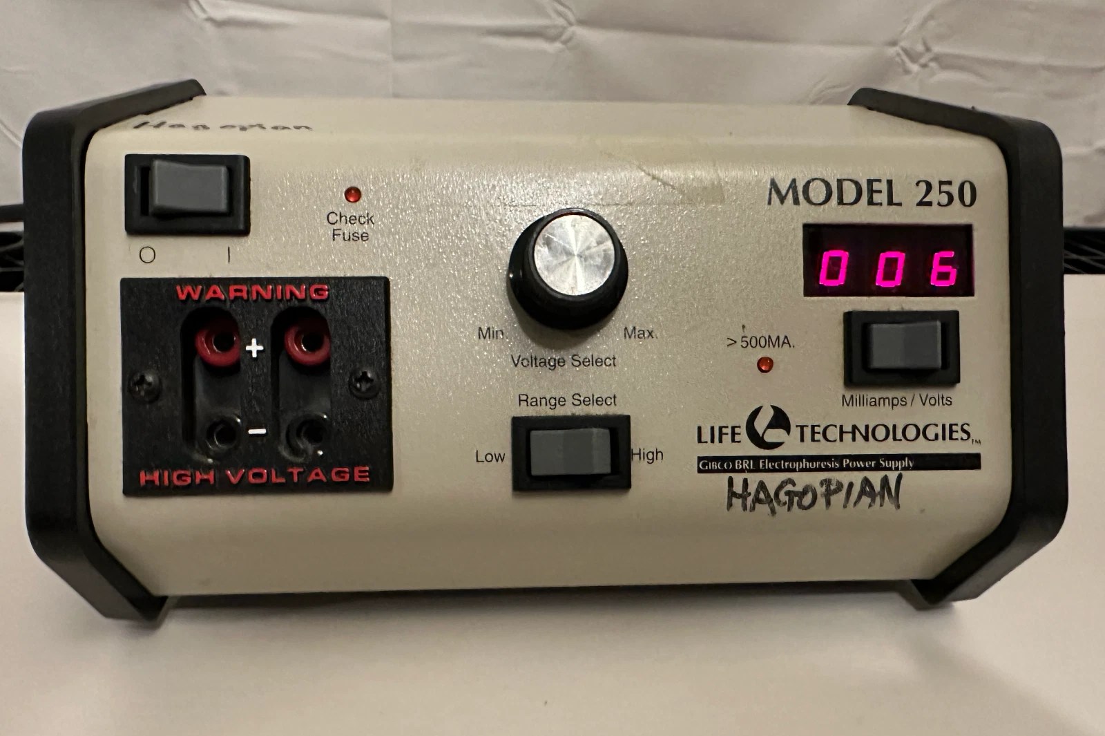 Life Technologies Model 250 Electrophoresis Power Supply - Tested & Working available from Noble Lab Trade