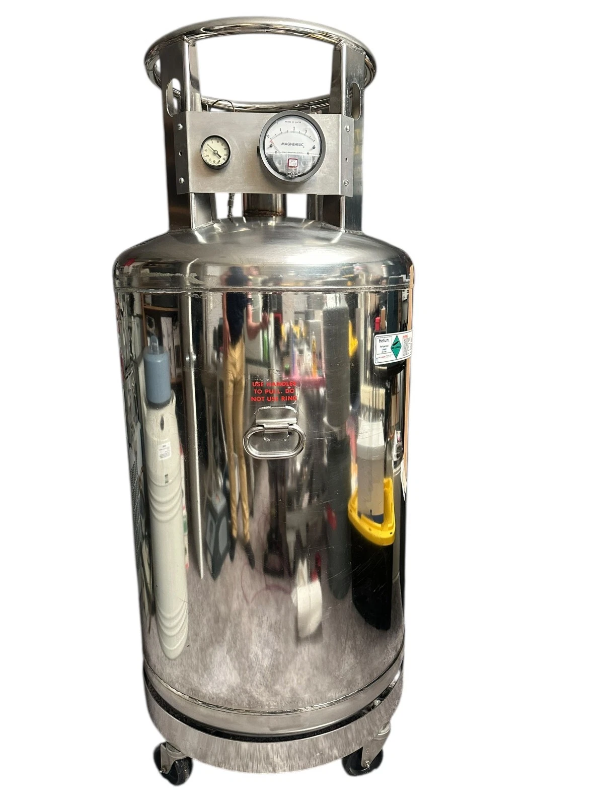 Cryenco 100 LHE Liquid Helium Dewar Cryogenic Storage Tank w/ Pressure Gauge available from Noble Lab Trade