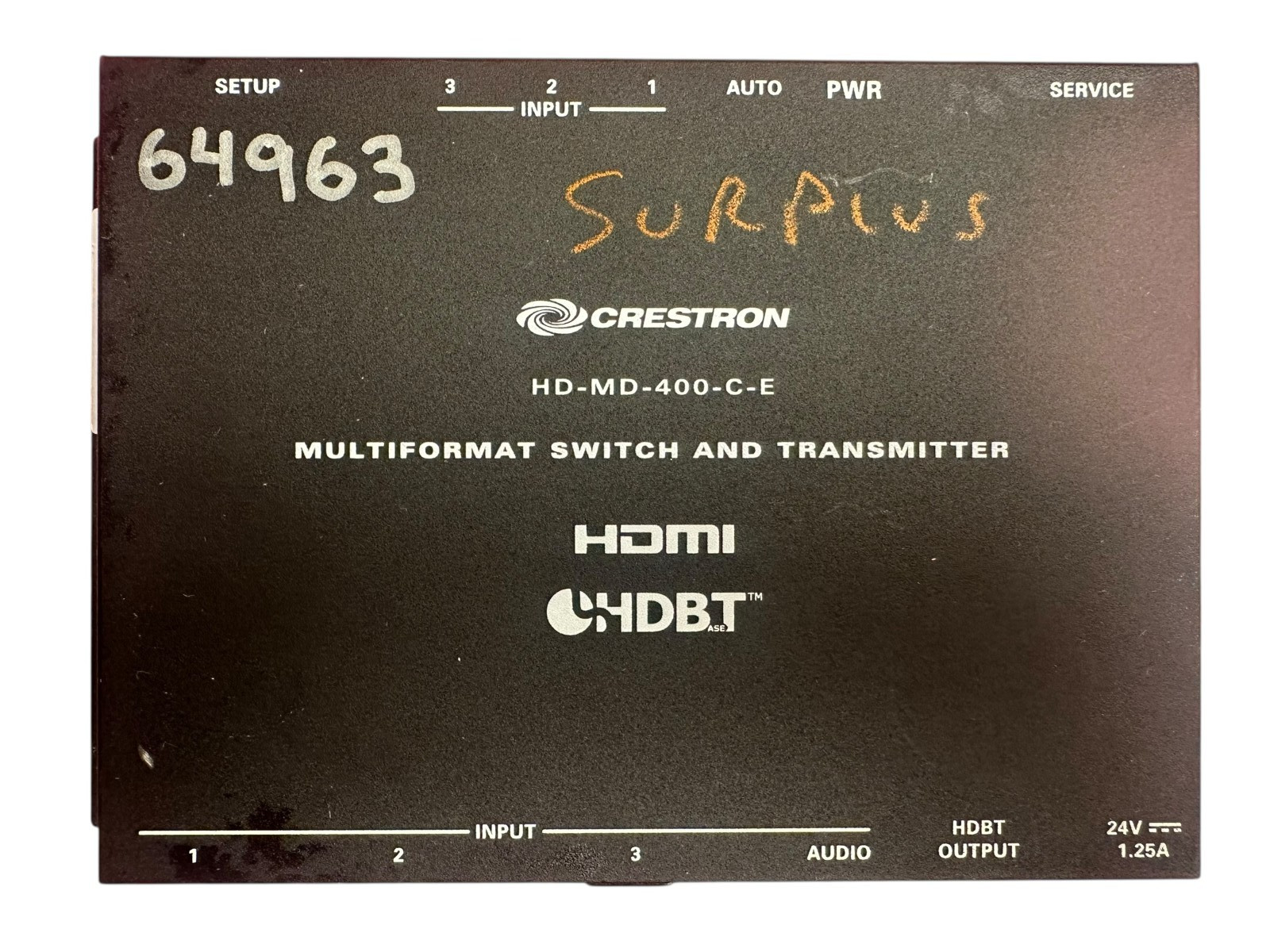 Crestron HD-MD-400-C-E Multiformat Switch & HDBaseT Transmitter HDMI VGA Audio available from Noble Lab Trade