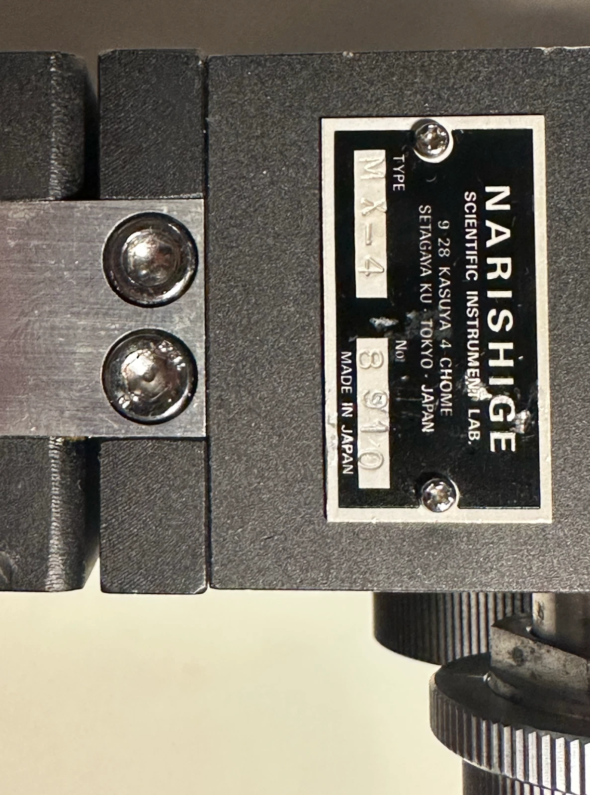 Narishige MX-4 Micromanipulator | Precision Scientific Instrument Made in Japan available from Noble Lab Trade