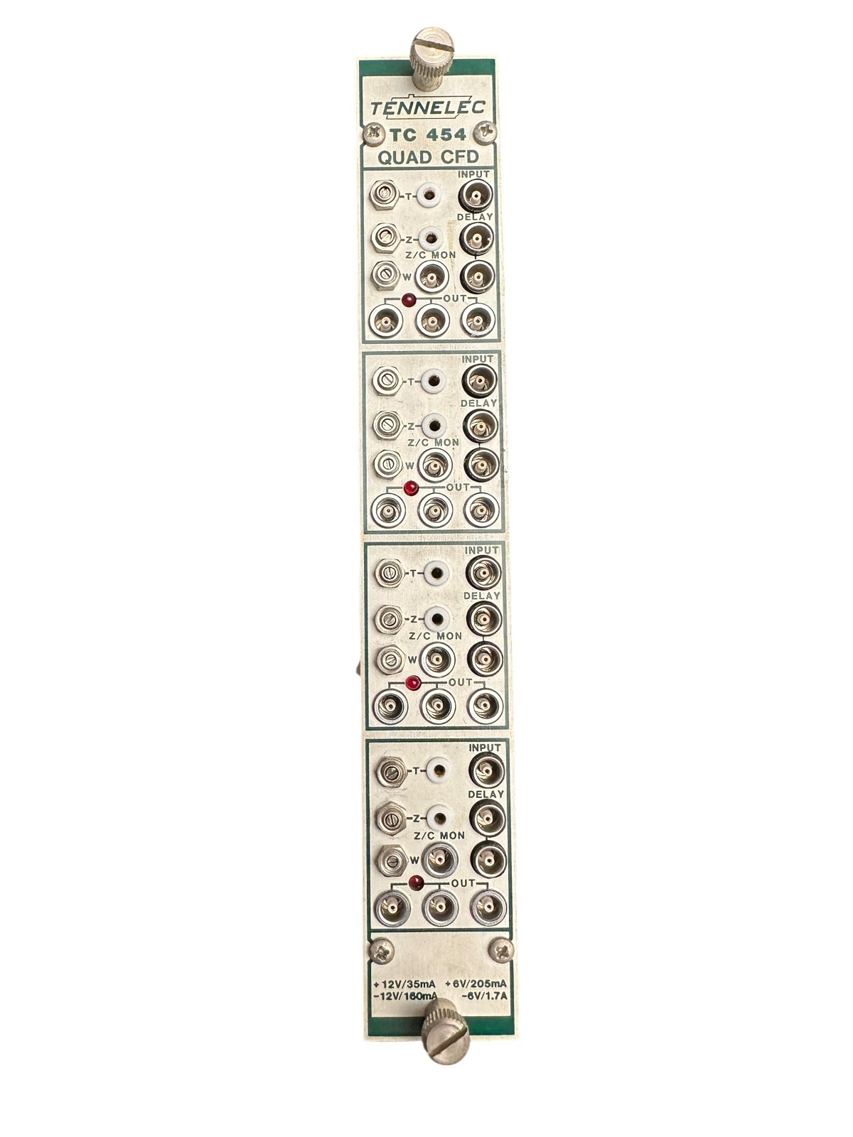 Tennelec TC 454 Quad CFD NIM Module – Constant Fraction Discriminator – Working available from Noble Lab Trade