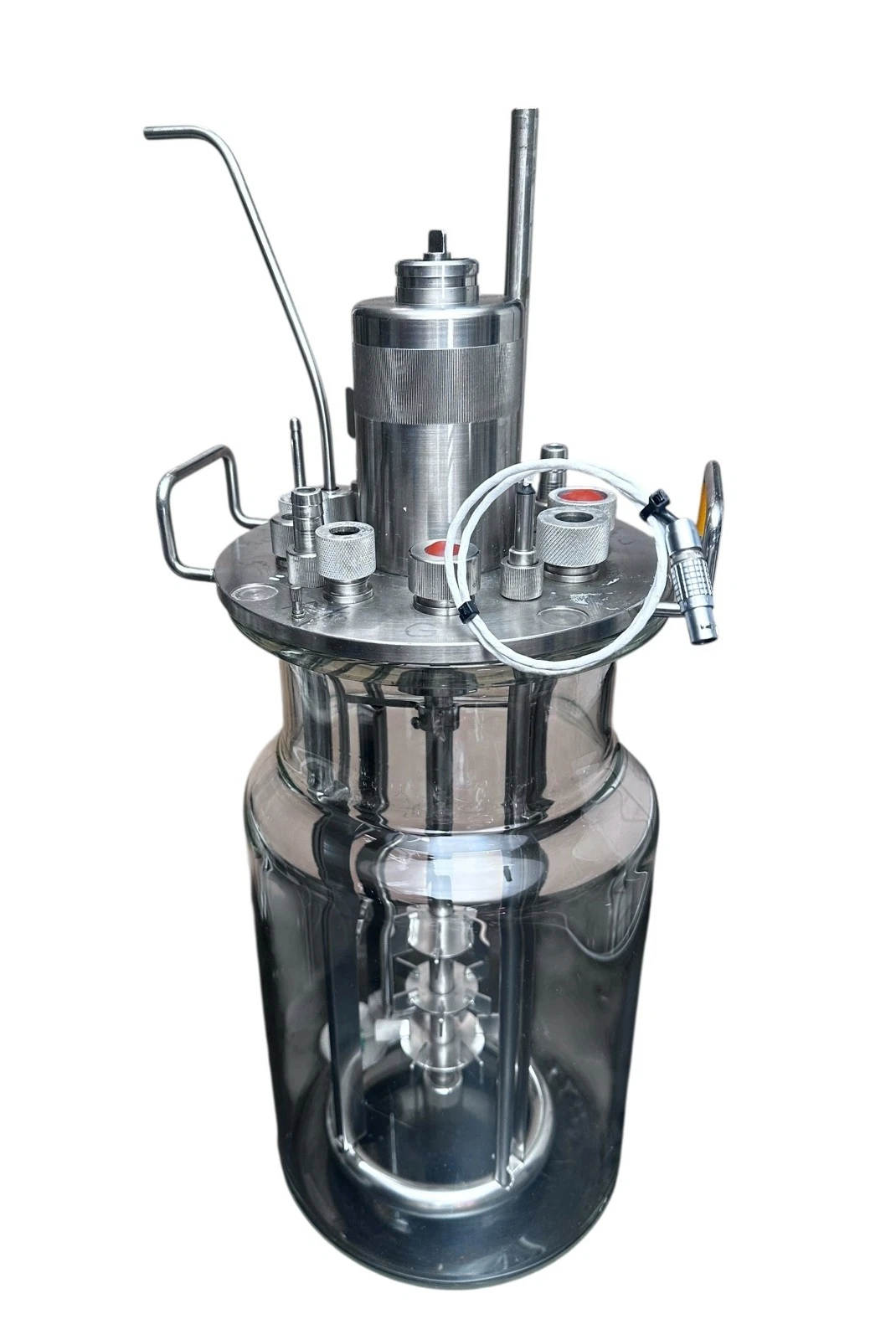 Glass Bioreactor Fermenter Vessel 5L w/ Stainless Headplate & Impeller available from Noble Lab Trade
