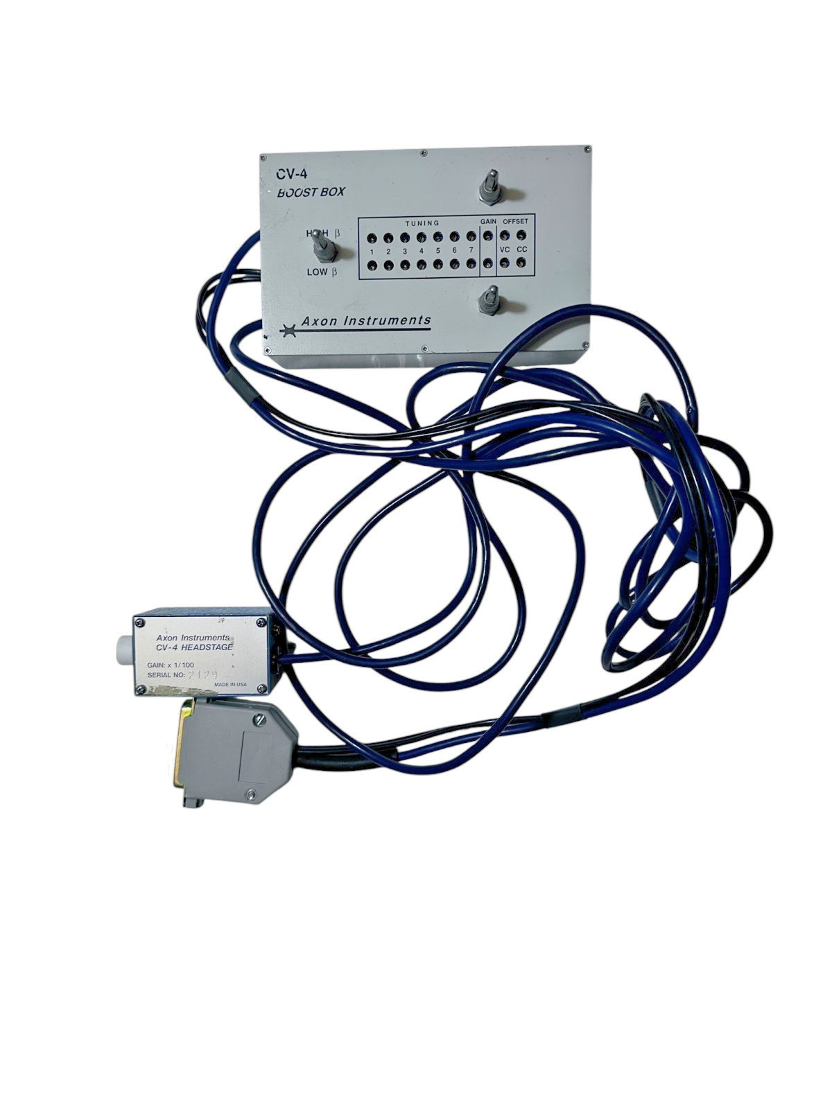 Axon Instruments CV-4 Boost Box with CV-4 Headstage – Gain x1/100 – Tested available from Noble Lab Trade