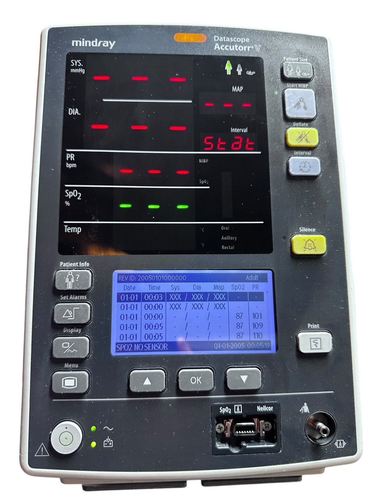 Mindray Datascope Accutorr V Patient Monitor with Printer – Tested, Battery Inst available from Noble Lab Trade