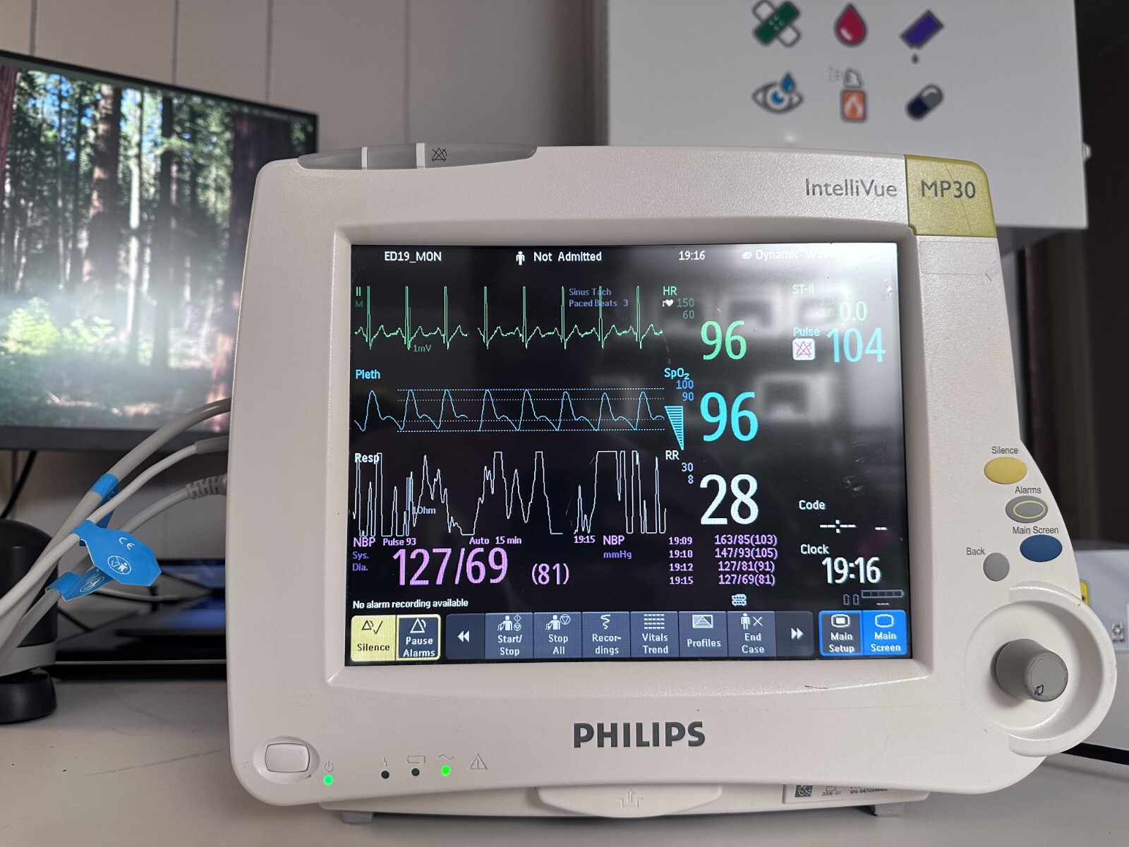 Philips IntelliVue MP30 Patient Monitor – M3001A and Power Cable available from Noble Lab Trade
