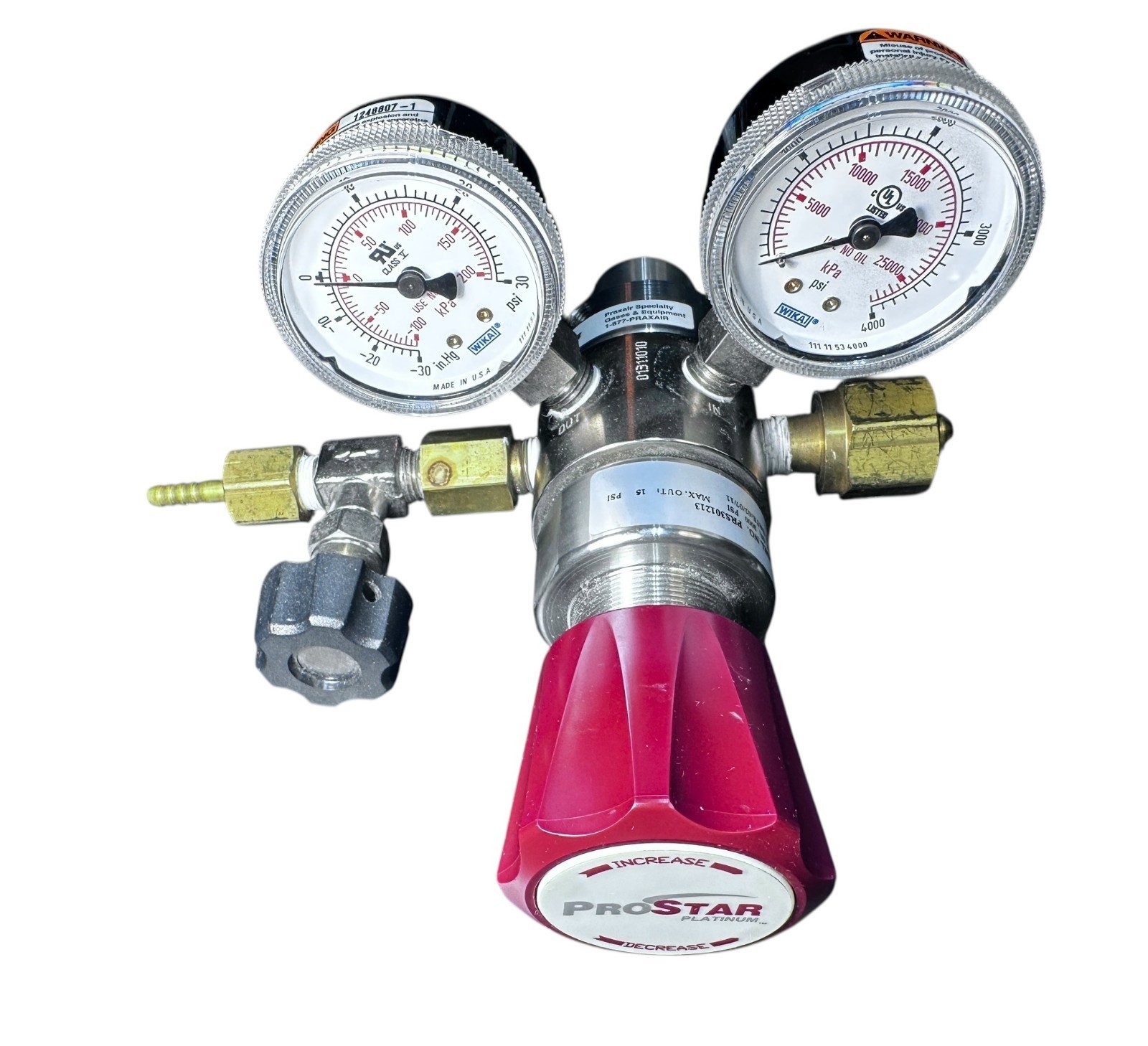 Praxair ProStar Platinum Dual Stage Regulator PRS301213 – Tested – 3000/15 PSI available from Noble Lab Trade