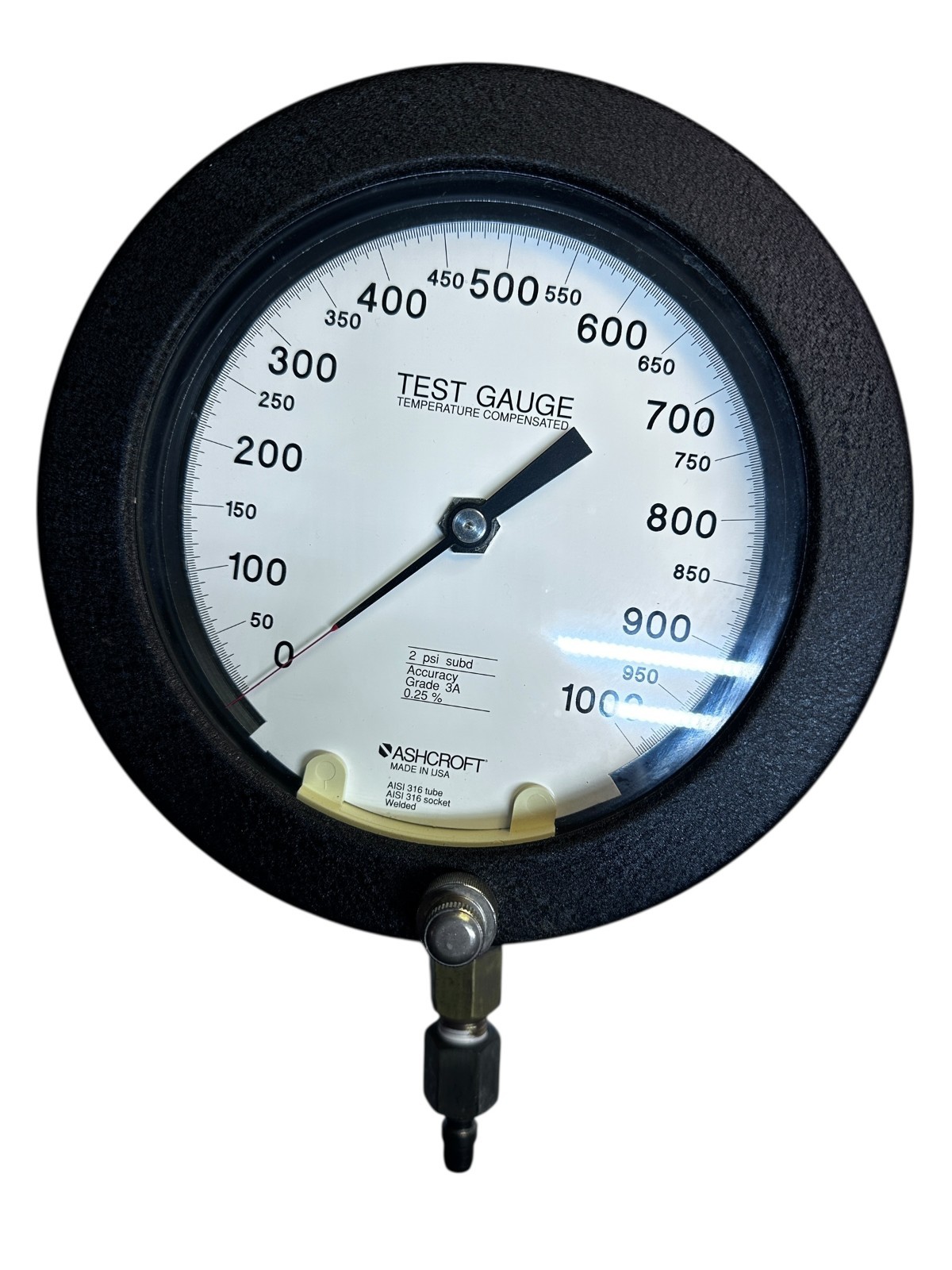 Ashcroft 1000 PSI Test Gauge – Accuracy Grade 3A (0.25%) – Made in USA available from Noble Lab Trade