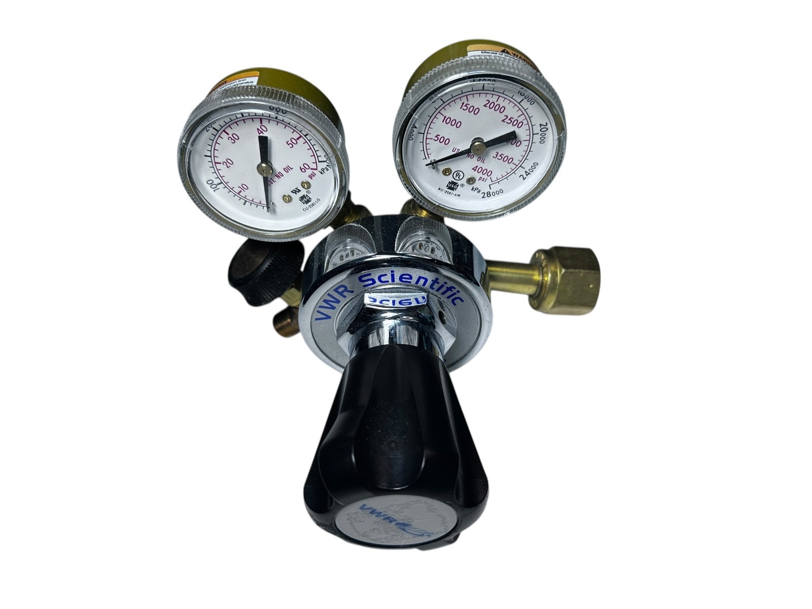 VWR Scientific 55850-235 Dual-Stage Gas Regulator 4000 PSI Inert Gas available from Noble Lab Trade