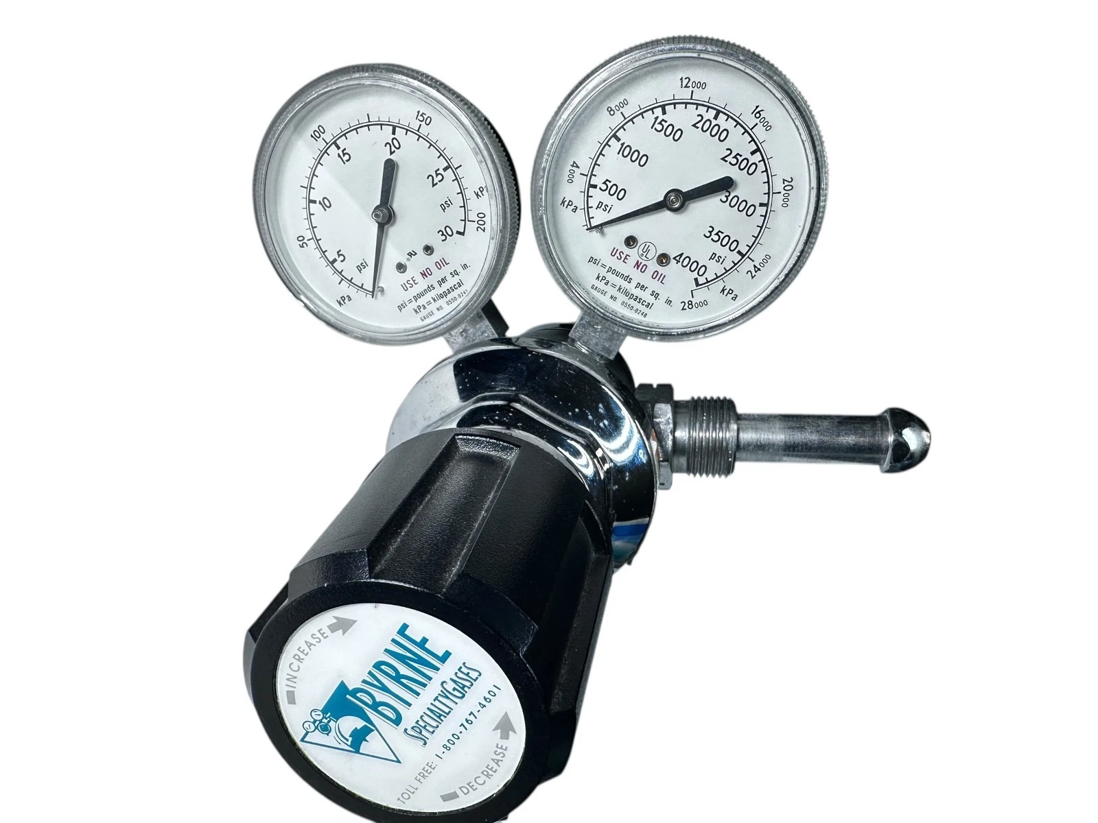 Western Enterprises 2121301-530 Byrne Specialty Gas Regulator 4000 PSI available from Noble Lab Trade