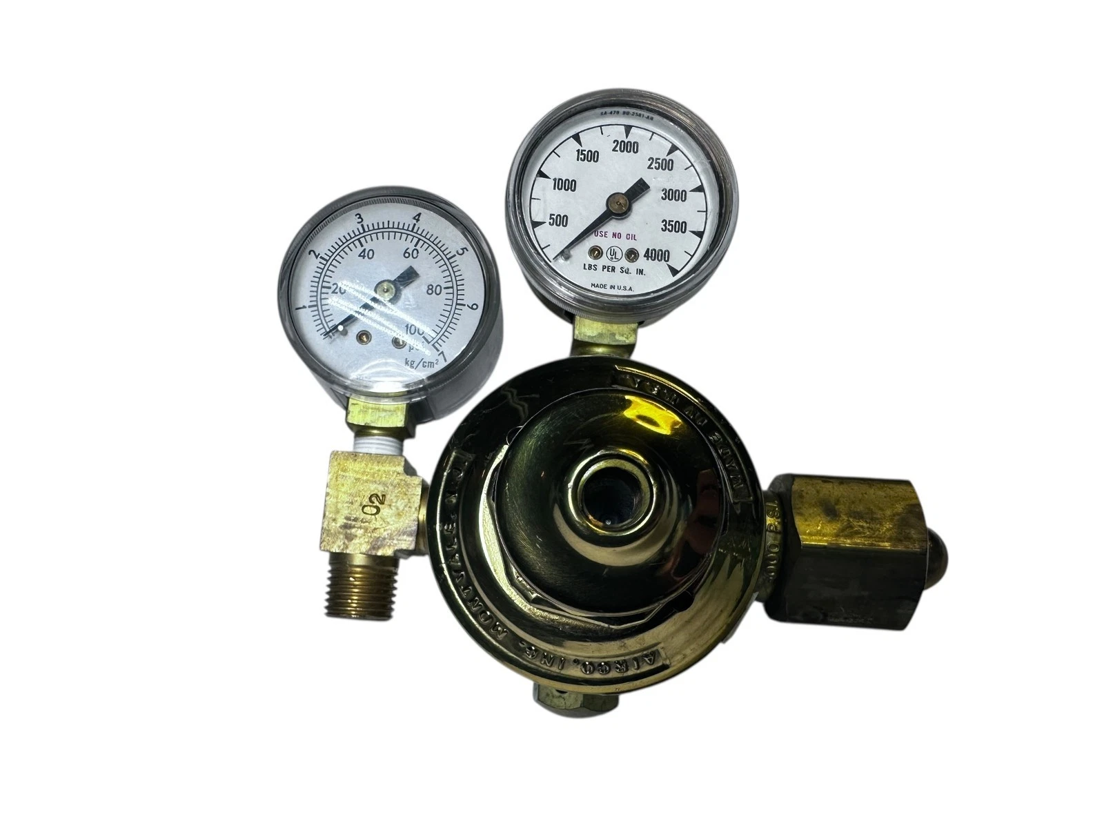 Ohio Medical 306-0901-800 Oxygen Regulator Dual Gauge Brass 4000 PSI USA available from Noble Lab Trade