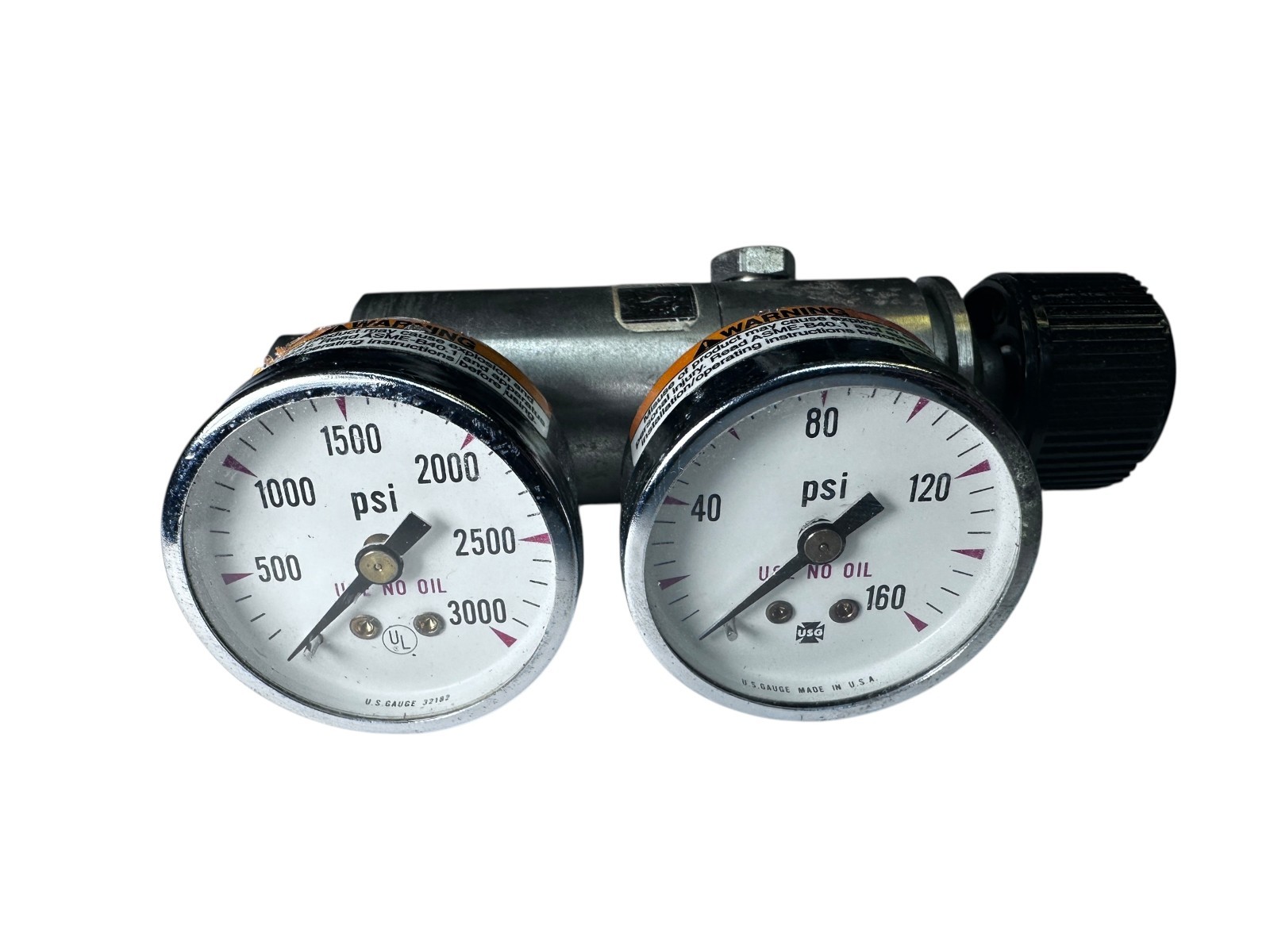 Scott Specialty Gases 5114D346 Dual Gauge Regulator 3000 PSI USA available from Noble Lab Trade