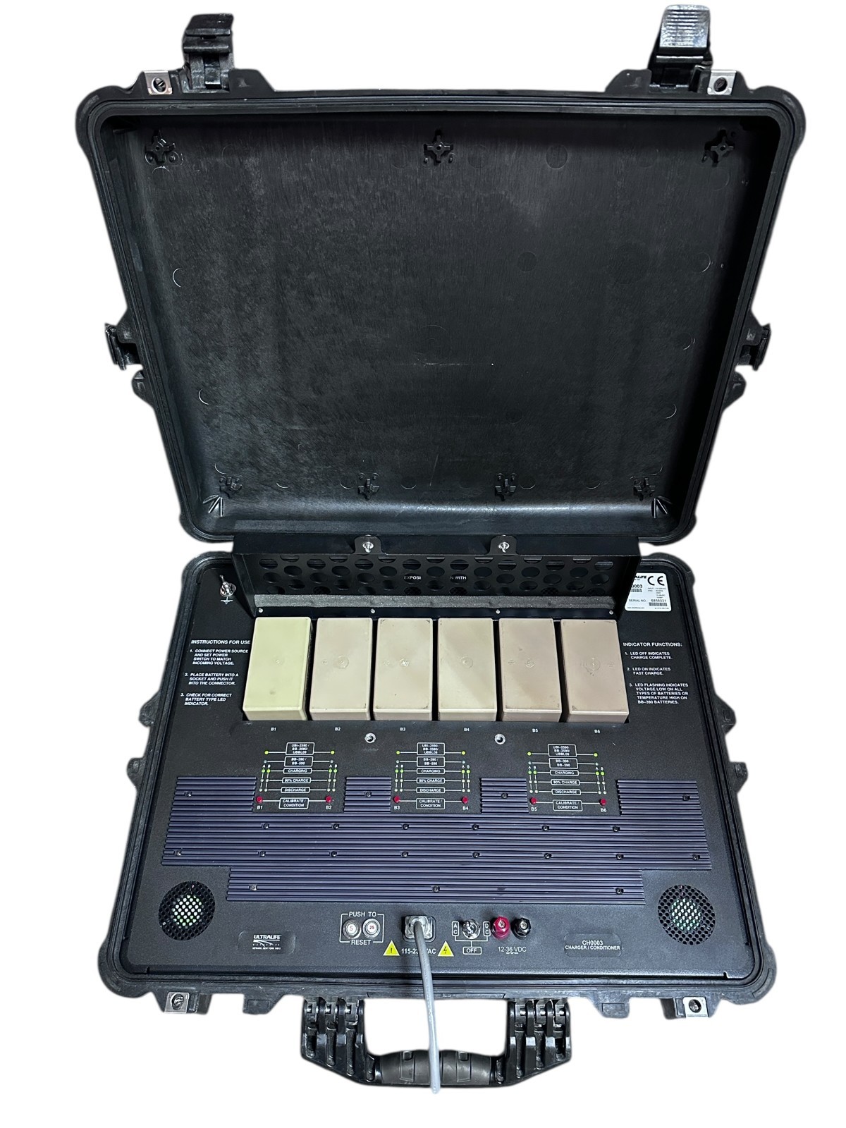 Ultralife CH0003 Battery Charger Analyzer w/ (6) BB-2590 Type Batteries – Tested available from Noble Lab Trade