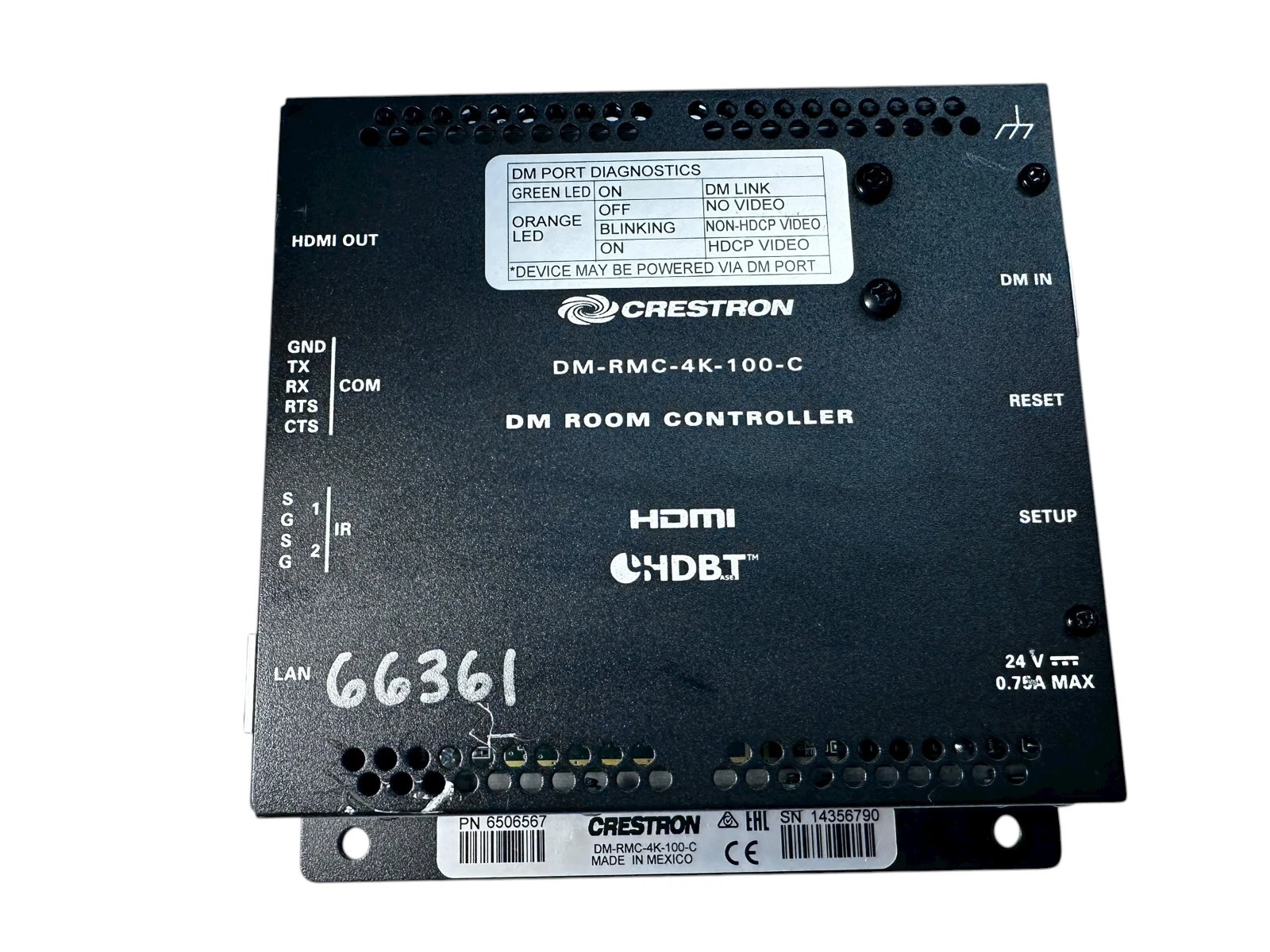 Crestron DM-RMC-4K-100-C DigitalMedia 4K Room Controller – HDMI / HDBaseT available from Noble Lab Trade