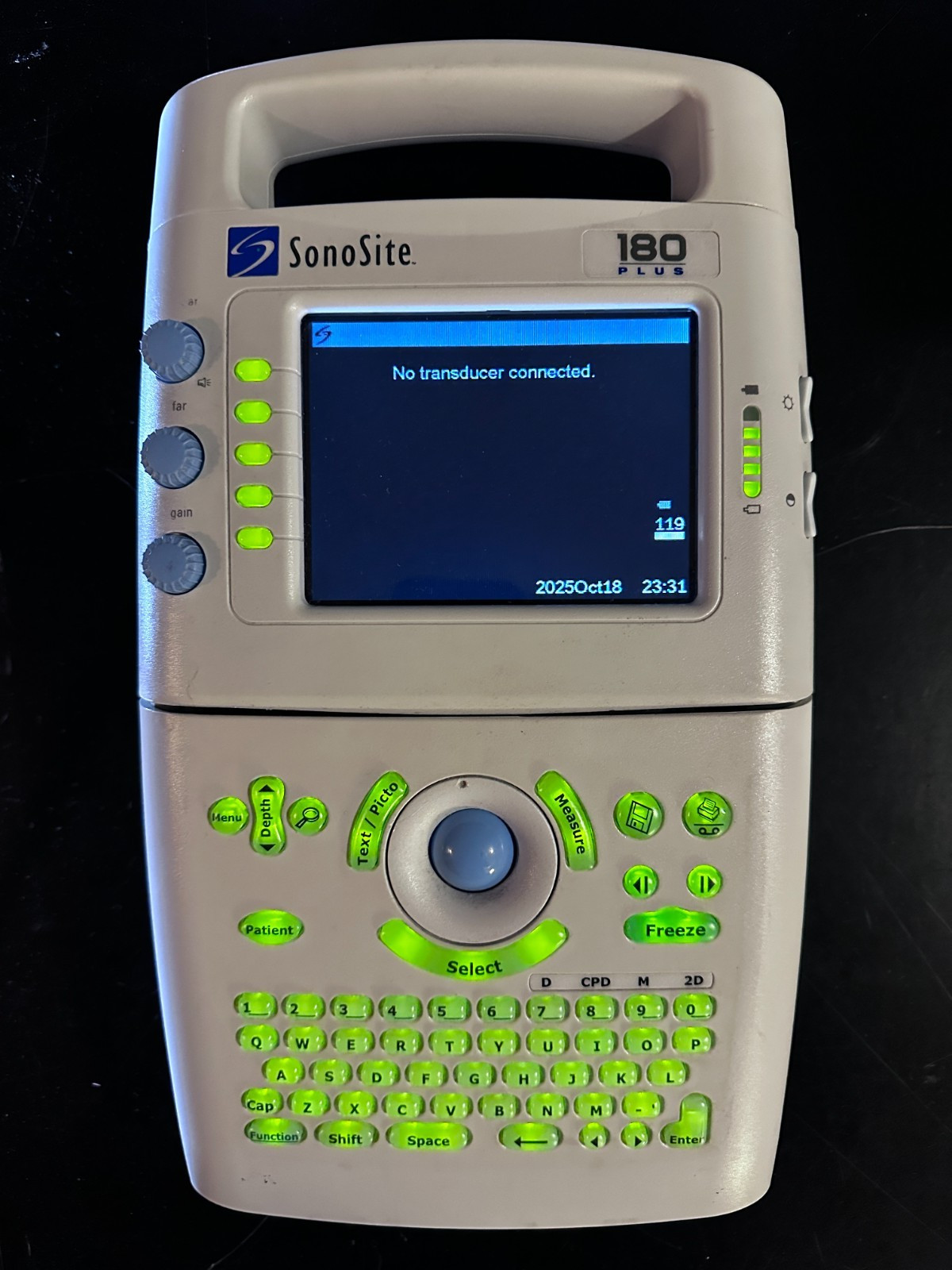 SonoSite 180 Plus Portable Ultrasound System w/ Battery available from Noble Lab Trade