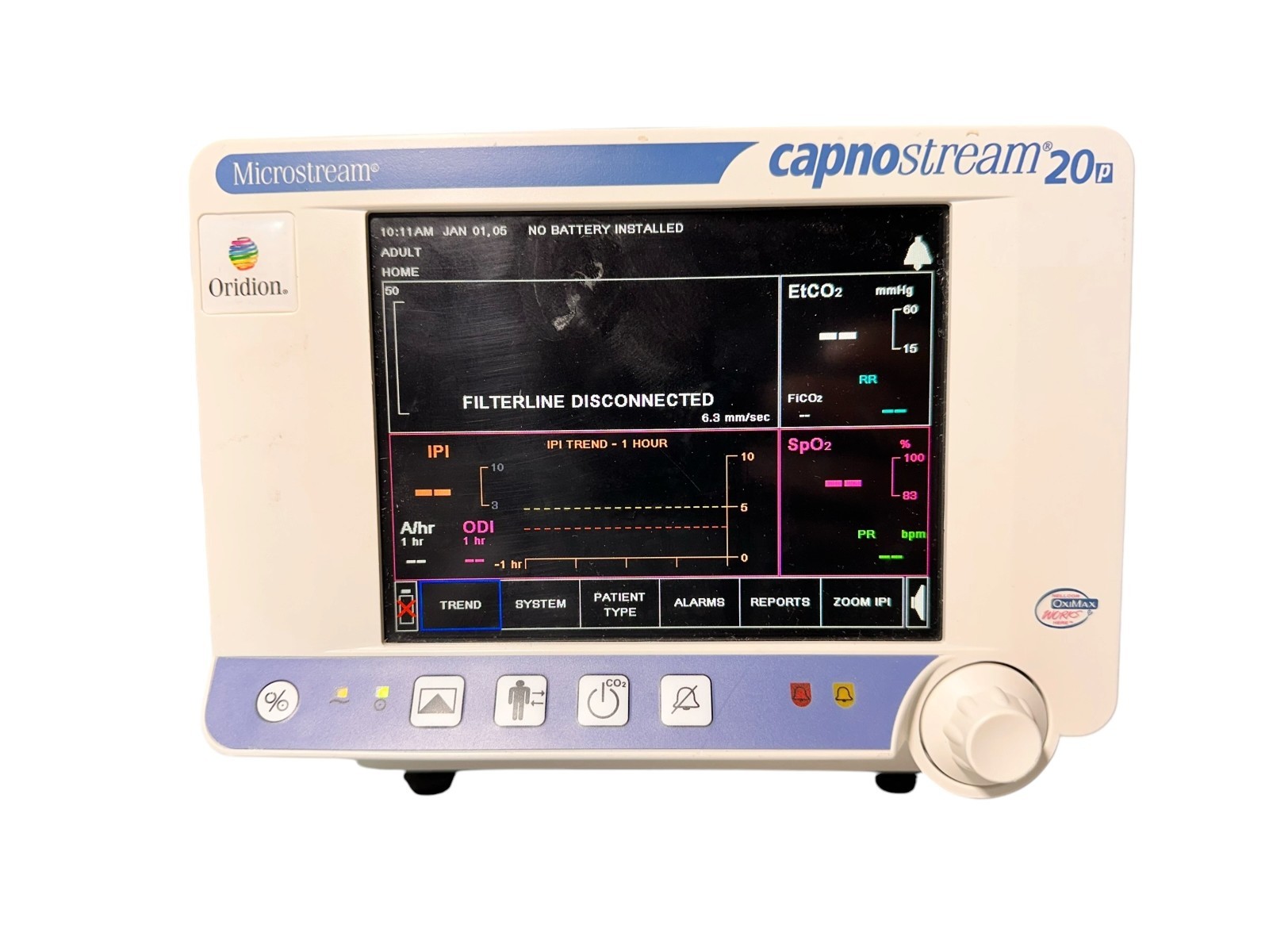 Oridion Microstream Capnostream 20P Patient Monitor SpO2 EtCO2 CS08657-02 available from Noble Lab Trade