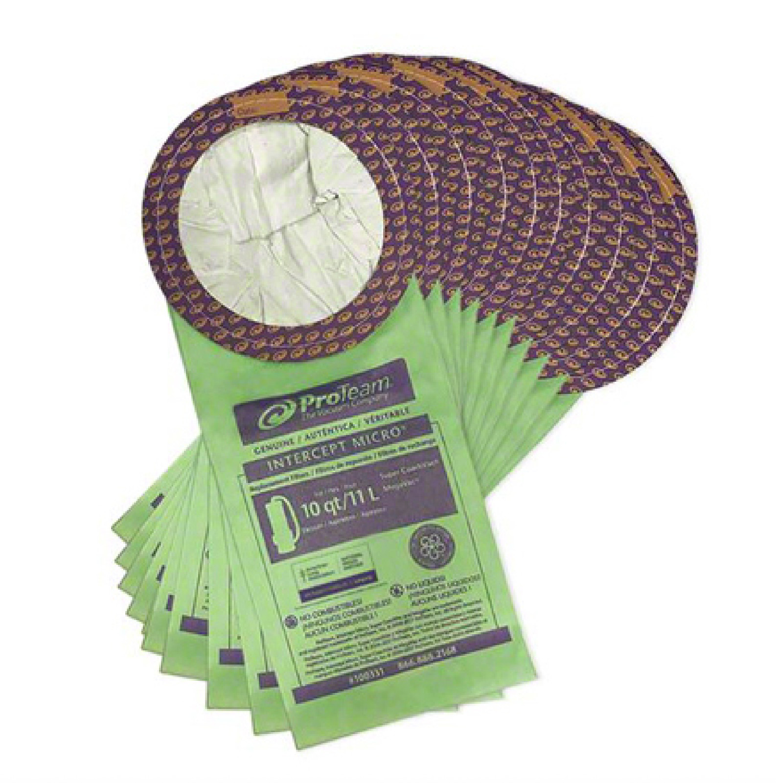10 PACK PROTEAM THE VACUUM COMPANY INTERCEPT MICRO FILTER BAG # 100331 available from Noble Lab Trade