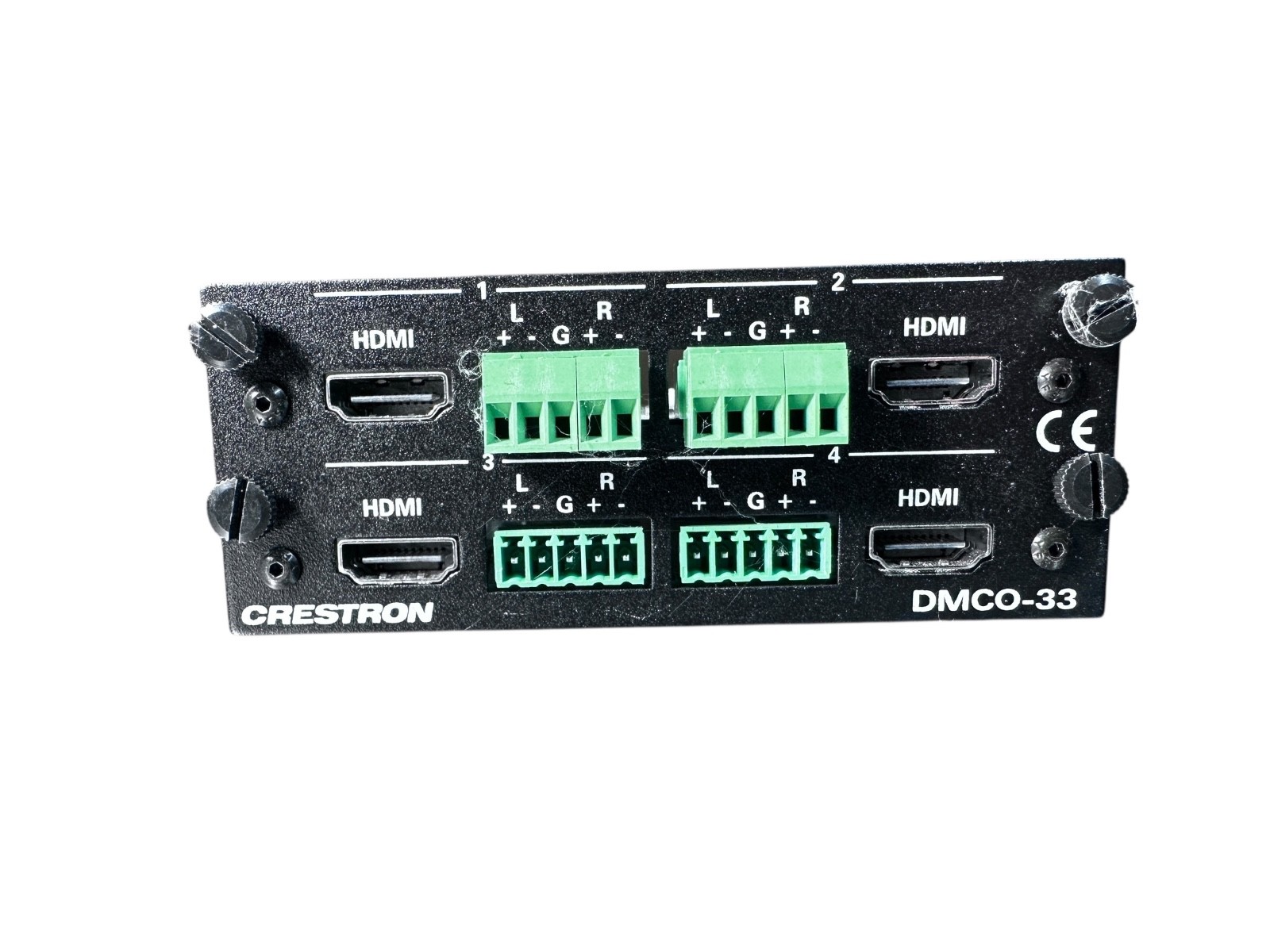 Crestron DMCO-33 4-Output HDMI Card w/ Balanced Audio Out for DM Systems available from Noble Lab Trade